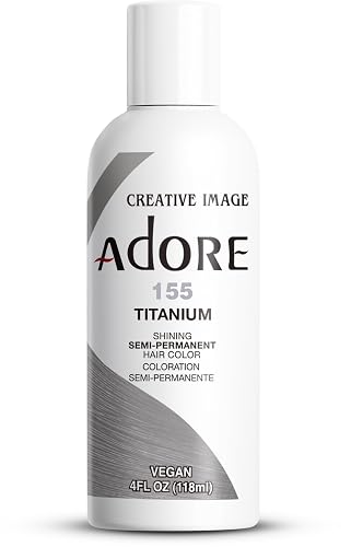 Adore Semi Permanent Hair Color (155 Titanium) | Vegan & Cruelty-Free Grey Hair Dye | No Ammonia, No Peroxide, No Alcohol | 4 Fl Oz Beauty & Personal Care Adore