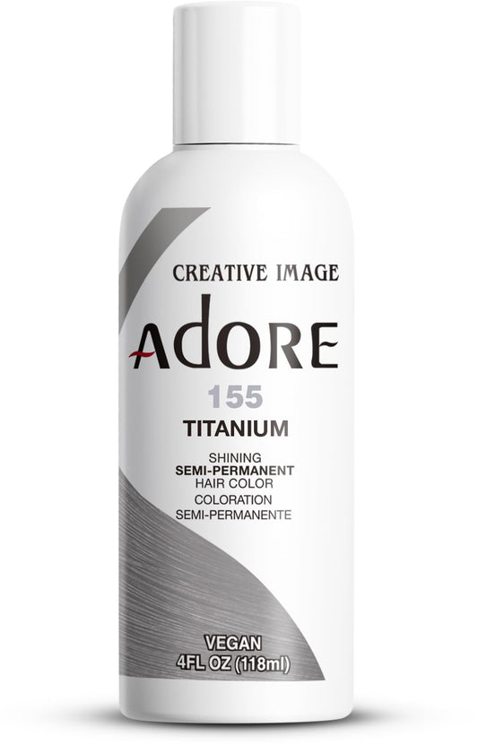 Adore Semi Permanent Hair Color (155 Titanium) | Vegan & Cruelty-Free Grey Hair Dye | No Ammonia, No Peroxide, No Alcohol | 4 Fl Oz Beauty & Personal Care Adore