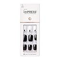 imPRESS Design, Press On Nails, Midnight Drive, Black and White, Short, Size, Squoval, Shape, Includes 30 Nails, Prep Pad, Instructions Sheet, 1 Beauty & Personal Care imPRESS