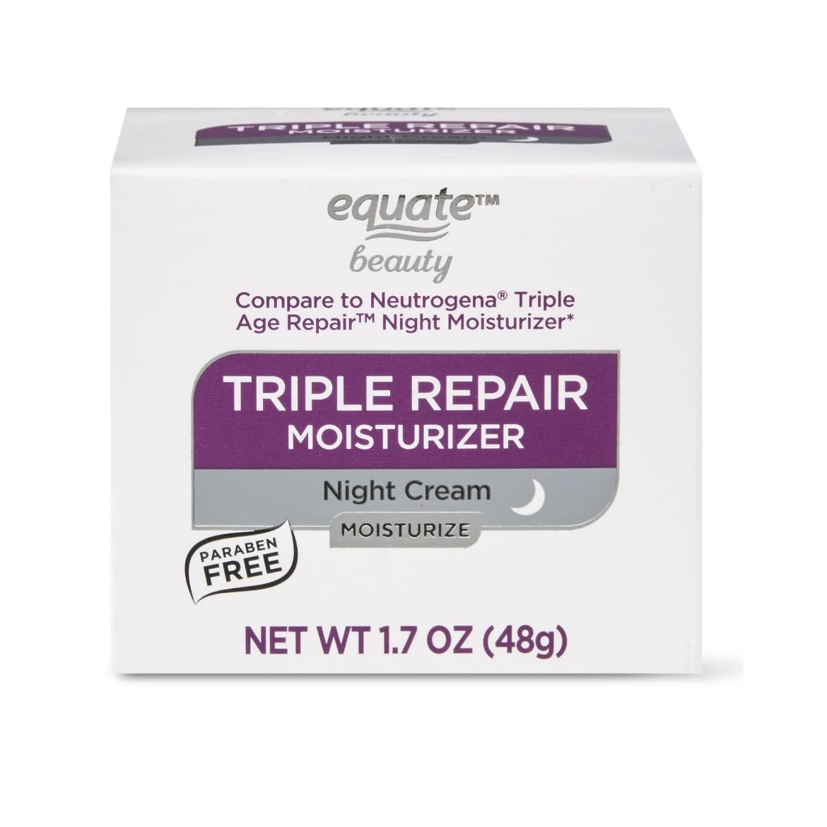 Equate Beauty Triple Repair Moisturizer Night Cream, All Skin Types, 1.7 oz Beauty & Personal Care Equate