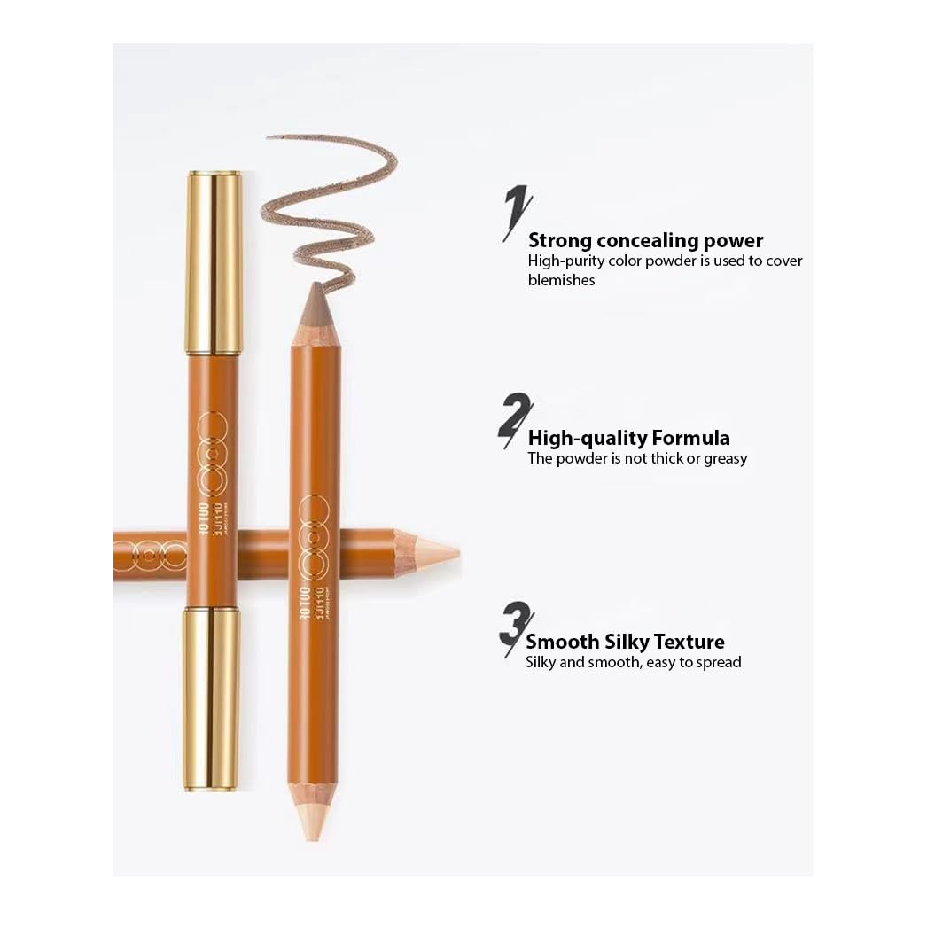 1 PC Double Ends Contour Pencil Highlighter, Multi Functional Facial Contour Highlighter Pencil(00#, 5g)
