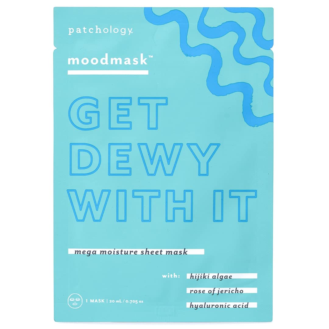 Patchology Moodmask Get Dewy With It Facial Sheet Mask - Men and Women Face Masks Skincare Sheet for Moisturizing, Hydrating, and Dewy Skin - Best Beauty & Personal Care Patchology