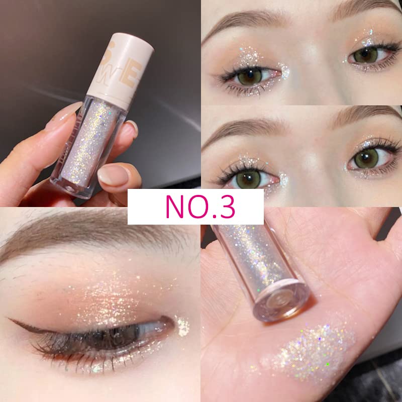 Aolailiya 5pcs Liquid Glitter Eyeshadow set- Sparkling Metallic High Pigmented Glitter Eye Shadow Korean Crystals Makeup, Quick Drying Long Lasting Beauty & Personal Care Aolailiya