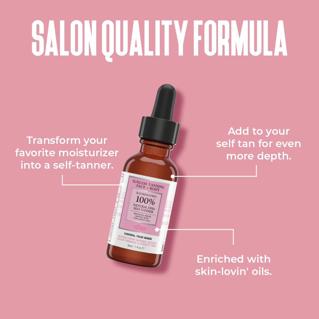 Divine Derriere Self Tanning Drops for Face - Self Tanner for A Maui Babe Body Glowing Tan - Body & Face Self Tanner Drops for a Natural Looking Self Beauty & Personal Care Divine Derriere