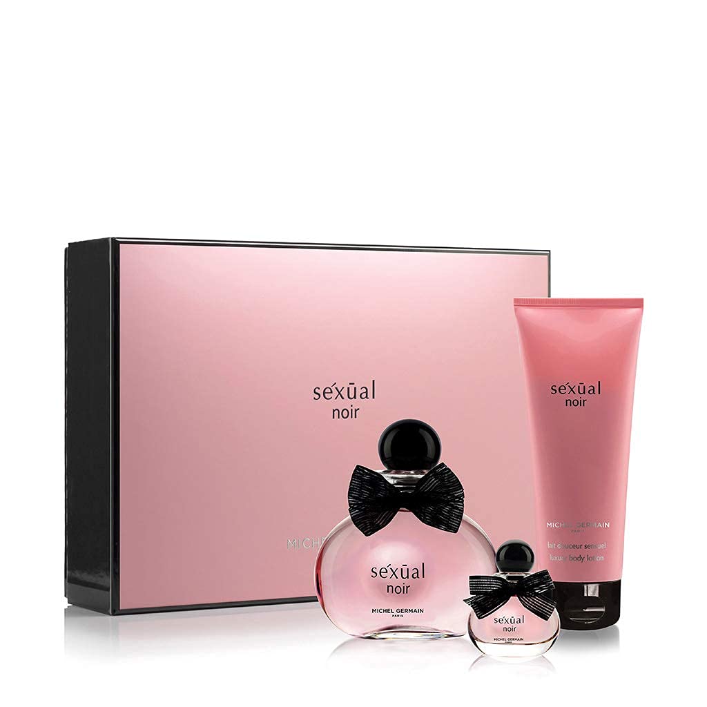 Michel Germain Sexual Noir Perfume Sprays & Lotion 3-Piece Gift Set, Top Notes of Strawberries, Mandarin, Lime, Long-Lasting, Warm Floral & Sensual Beauty & Personal Care Michel Germain