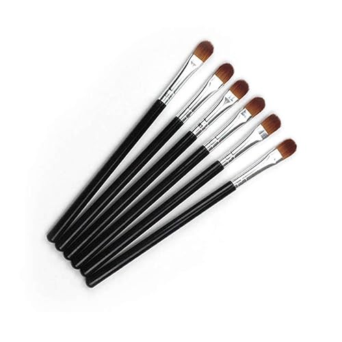 6Pcs Black Professional Shader Eyeshadow Brush - All Over Short Flat Shader Eye Makeup Brush with Dense Rounded Natural Hair Bristles to Pack Eye Beauty & Personal Care GANPUB