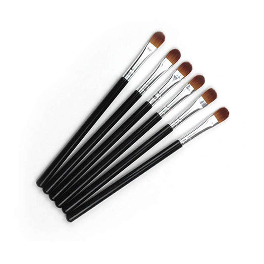 6Pcs Black Professional Shader Eyeshadow Brush - All Over Short Flat Shader Eye Makeup Brush with Dense Rounded Natural Hair Bristles to Pack Eye Beauty & Personal Care GANPUB