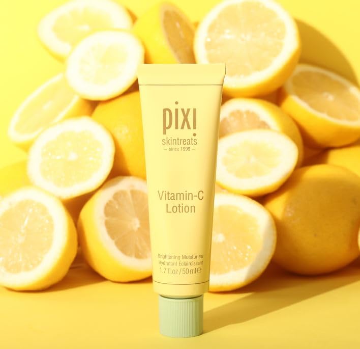 Pixi Beauty Vitamin-C Lotion 50ml | Brighten And Improve Skin Tone | Daily Moisturizer With Orange, Grapefruit, and Olive Oil | Rich Hydration | 1.7 Beauty & Personal Care Pixi