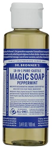 Dr. Bronners, Castile Soap Peppermint 18 In 1 Organic, 3.4 Fl Oz Beauty & Personal Care Dr. Bronner's