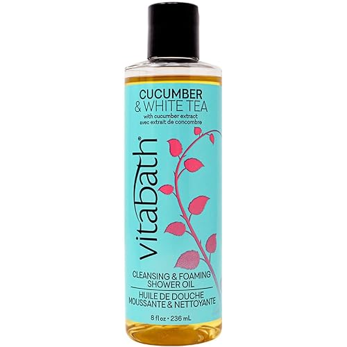 Vitabath Cucumber & White Tea Cleansing & Foaming Shower Oil Refreshing Nourishing Body Wash & Hydrate - Daily Essential Dry Skin Quench for Women Beauty & Personal Care Vitabath
