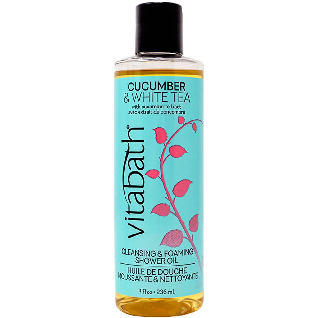 Vitabath Cucumber & White Tea Cleansing & Foaming Shower Oil Refreshing Nourishing Body Wash & Hydrate - Daily Essential Dry Skin Quench for Women Beauty & Personal Care Vitabath
