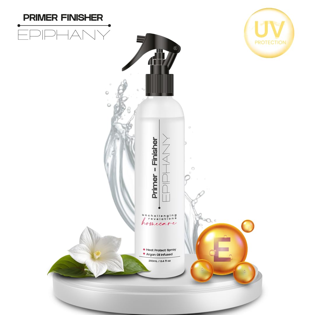 Epiphany Heat Protectant & Anti Frizz Primer - Thermal Protection for Flat Iron & Blow Dryer | Ceramides & Natural Oils | Shine Boost & Cuticle Seal |