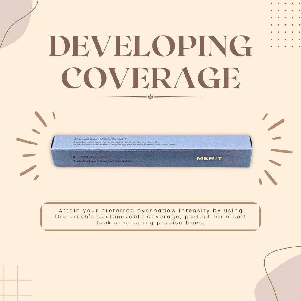 MERIT Brush No. 2 Double Sided Eyeshadow Brush Beauty & Personal Care Merit