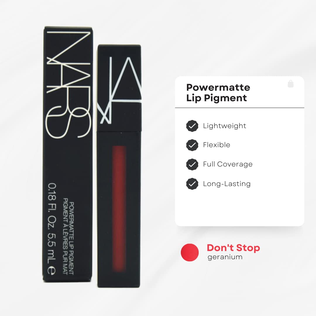 Pigment Lipstick - Don't Stop, Geranium - Weightless, Smudge-Resistant, Long-Lasting, Full Coverage_AB Beauty & Personal Care NARS