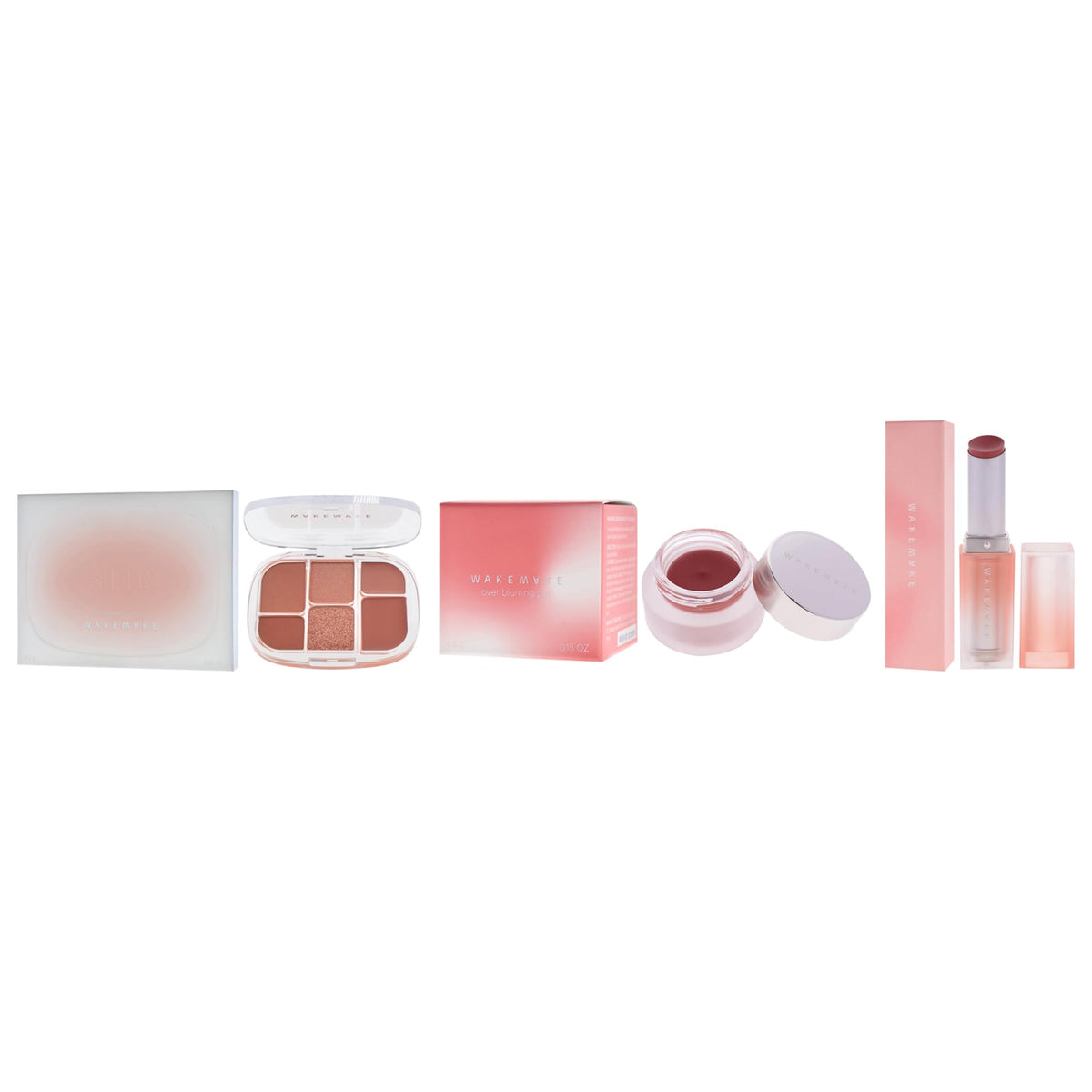 Wakemake Kit by Wakemake for Women - 3 Pc Kit 0.22oz Makeup - 03 Lavander Pleasure, 0.15oz Makeup - 08 Berry Blum, 0.12oz Lipstick - 02 Slower Moment