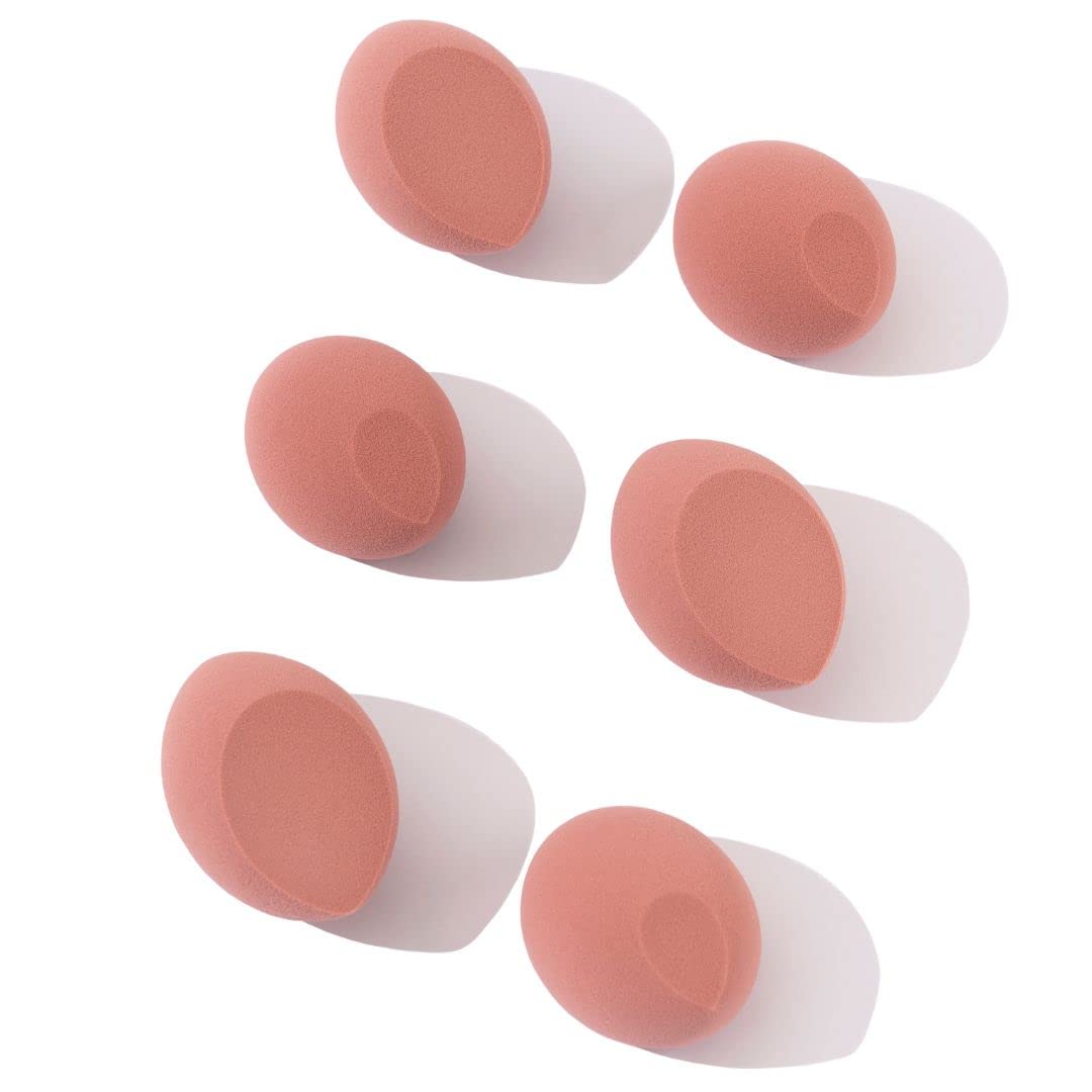 6 piece Rose Pink Makeup Sponge Set - Brush Bubble dual angled beauty sponge for blending liquid foundations, powders & creams, get a flawless blended Beauty & Personal Care brush bubble