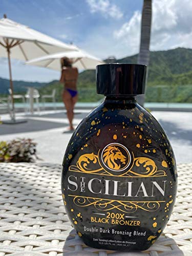 The Sicilian 200X Dark Black Bronzer Tanning Lotion - BEST for Glowing Skin - Gradual Bronzing & Sunless Self Tanner Lotion - Luxurious Sunless Body Beauty & Personal Care The Sicilian