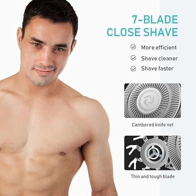 Electric Razor for Men's, 5 in 1 Electric Shaver for Men 7D Floating Cutter Head USB Rechargeable Rotary Shaver Smart Multifunctional Grooming Kit Beauty and Personal Care CYRMPQ