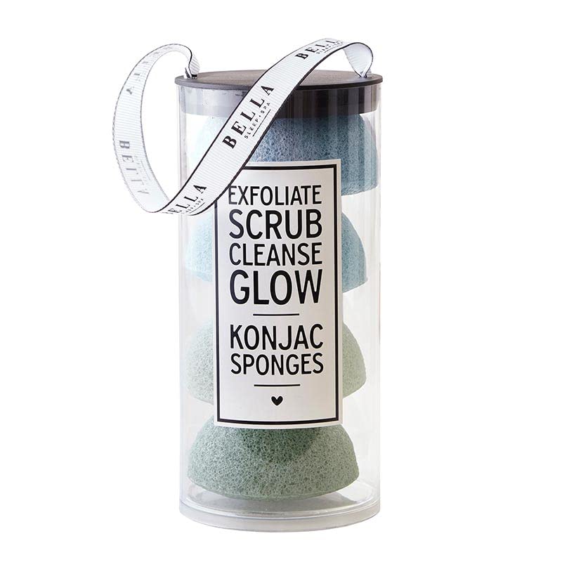 Bella Sleep + Spa Facial Self Care Exfoliating Konjac Sponge Set, 4-Pieces, Beach Beauty and Personal Care Bella Sleep + Spa