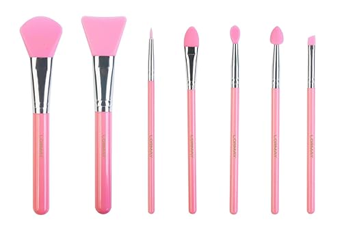 LORMAY 7 Pcs Silicone Brush Applicator Kit for UV Resin Epoxy Art Crafting and Cream Makeup Products (Pink) Beauty & Personal Care LORMAY
