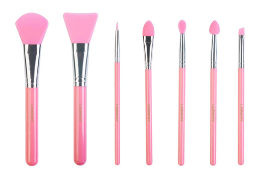 LORMAY 7 Pcs Silicone Brush Applicator Kit for UV Resin Epoxy Art Crafting and Cream Makeup Products (Pink) Beauty & Personal Care LORMAY