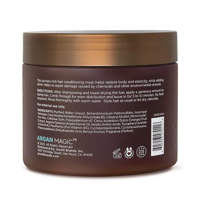 Argan Magic Restorative Hair Mask - Protein Rich Conditioning Hair Mask that Hydrates, Restores And Repairs Damaged Hair | Made in USA, Paraben Free Beauty & Personal Care Argan Magic