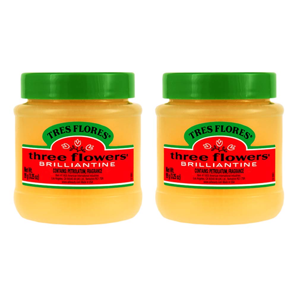 Three Flowers Solid Brilliantine Pomade, Men Hair Styling, 2 pack Beauty & Personal Care Three Flowers