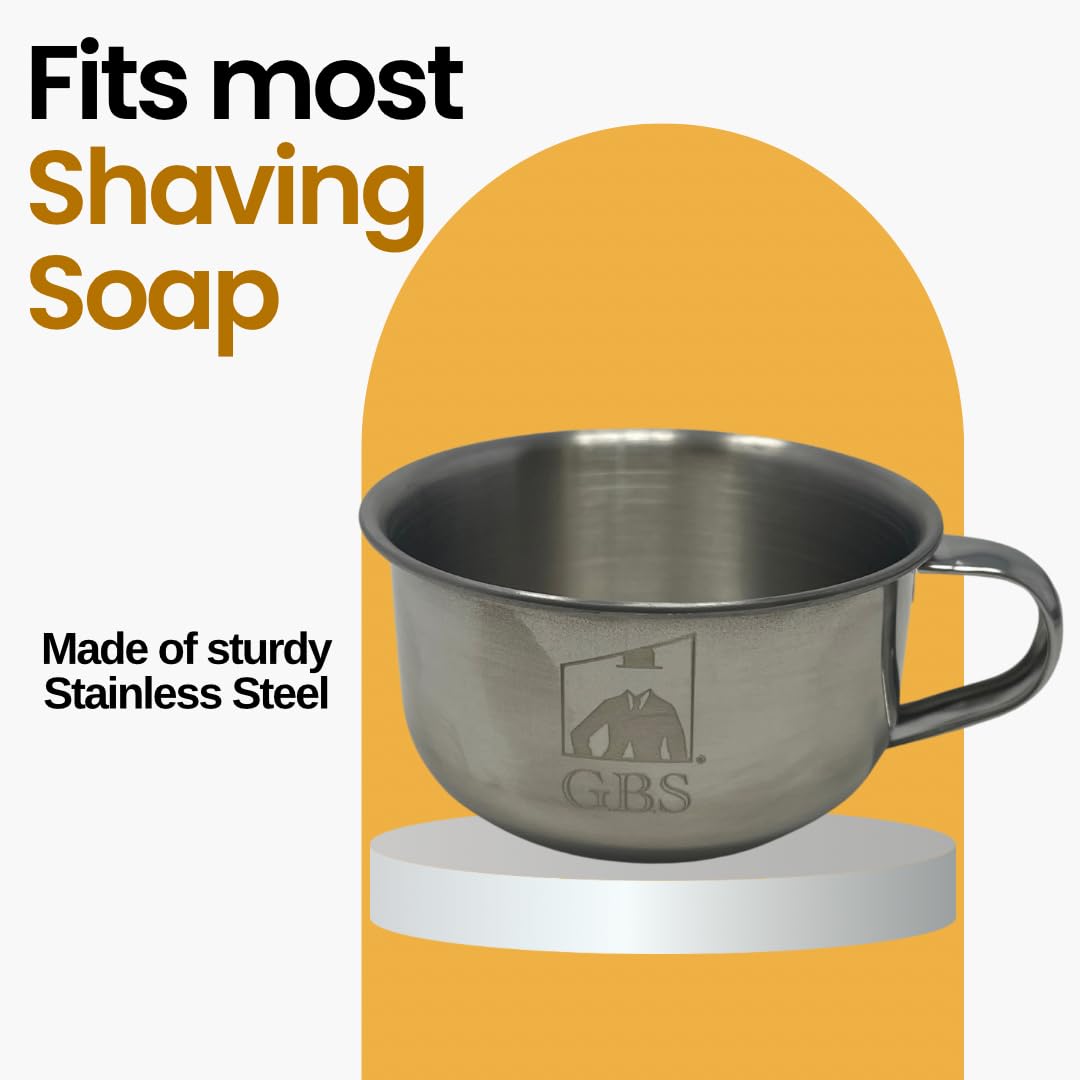 G.B.S Chrome Shaving Bowl, Stainless-steel Unbreakable, Durable for Home, Compliments Any Shaving Razor and Shave Brush Beauty and Personal Care G.B.S