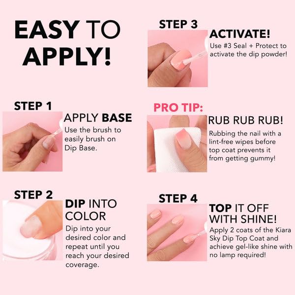 KIARA SKY Dip Manicure Nail Liquid Essentials | 0.5 fl oz | Dip Liquids Kit Steps 1-4 Beauty & Personal Care KIARA SKY