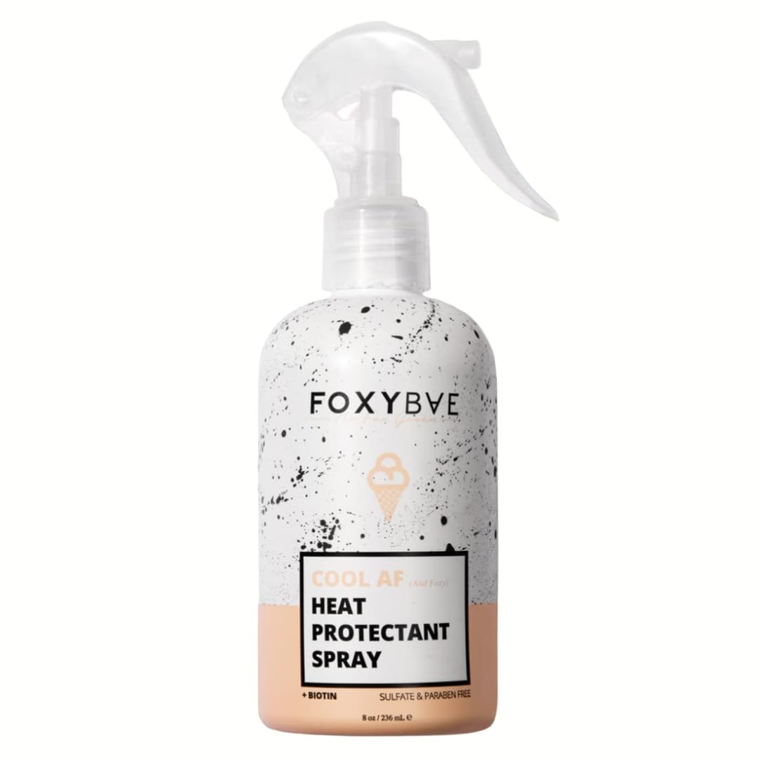 FoxyBae Heat Protectant Spray - Thermal Hair Styling Mist for Curling Iron & Blow Dryer - Prevents Frizz, Damage & Breakage, 8oz Beauty & Personal Care FoxyBae