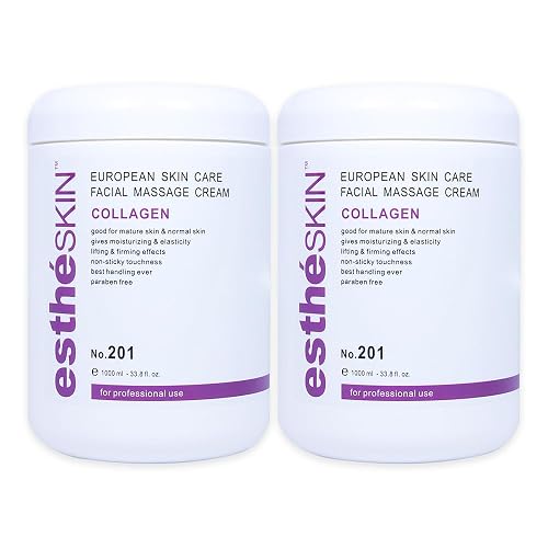 estheSKIN Facial Massage Cream for European Skin Care, 33.8 fl oz, 1000 ml (2 Pack, Collagen) Beauty & Personal Care estheSKIN