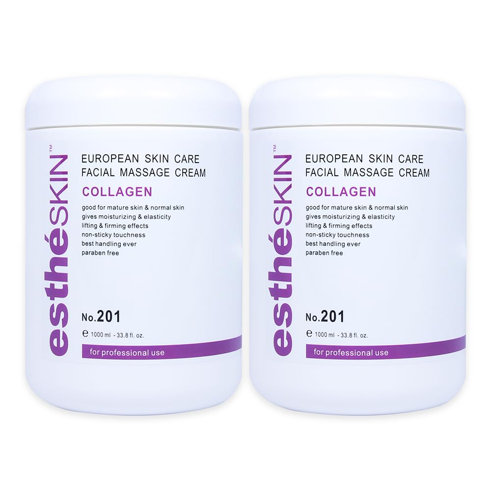estheSKIN Facial Massage Cream for European Skin Care, 33.8 fl oz, 1000 ml (2 Pack, Collagen) Beauty & Personal Care estheSKIN