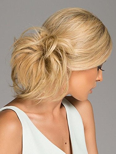 Hair2wear Natural Tone Hair Wrap HT2 Black (4 Pack) - 6" Overall Length Women Scrunchie Christie Brinkley Synthetic Straight Curly Piece Band Fun Bun