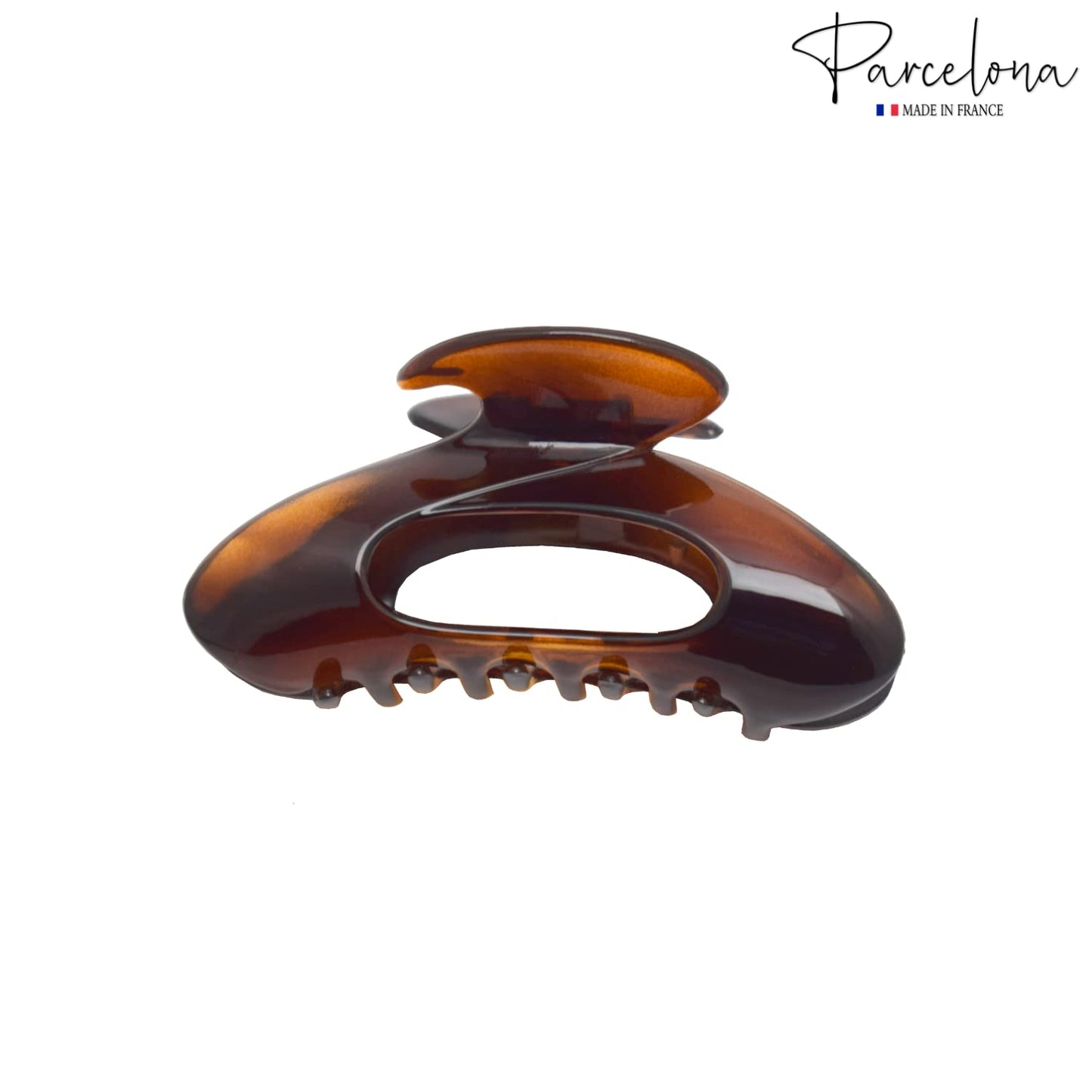 Parcelona French Ovale Medium 3.5 Inch Tortoise Shell Brown Celluloid Covered Spring Hair Claw Clip Clamp for Women Beauty & Personal Care Parcelona