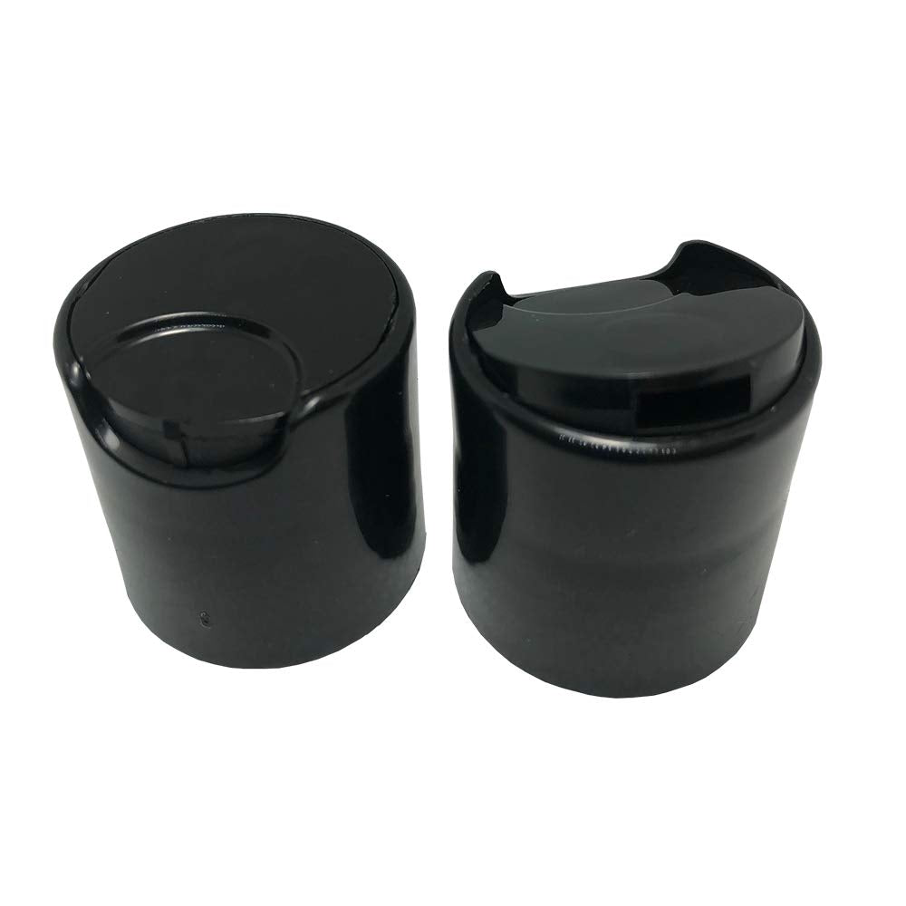 25 PCS Empty White HDPE Bottle 8oz - Cosmo Round Plastic Bottles - 24/410 Neck Black Disc Cap - 24 mm Foil Pressure Seal for Freshness and Leak Beauty & Personal Care FRAGFRE