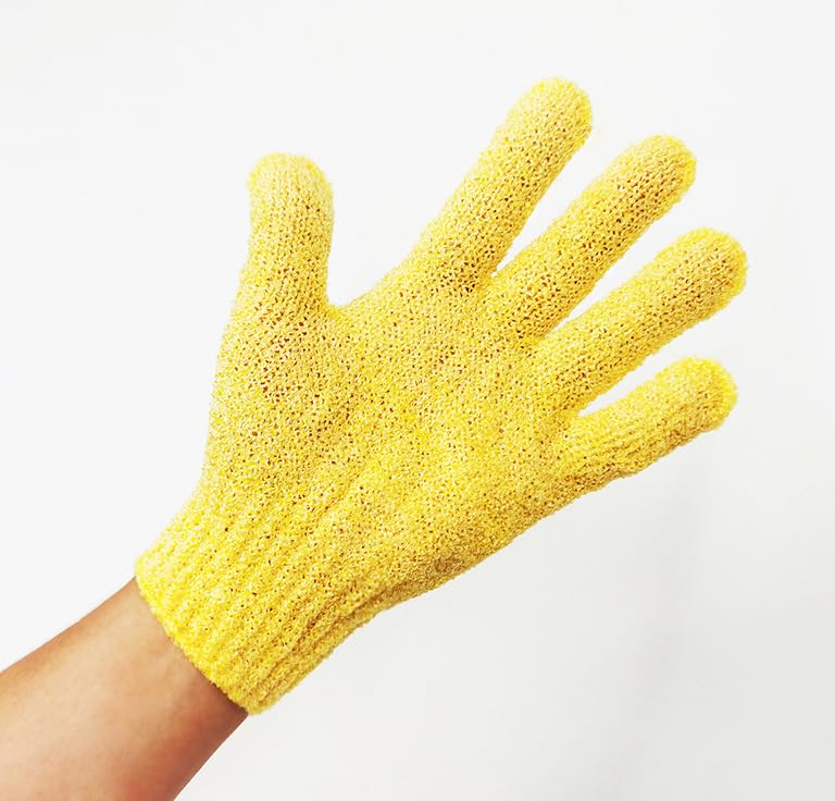 AKOAK Bath Gloves for Adults & Kids, 1-Pair Double-Sided Exfoliating Gloves for Gentle Body Scrub and Massage, Soft Bathing Accessories for Spa Beauty and Personal Care AKOAK
