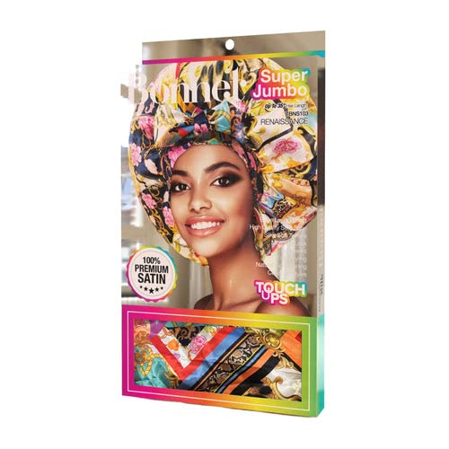 TouchUps Premium 100% Satin Hair Bonnet Sleeping Silky Soft Adjustable Styling Wrap Bonnet All Types Maintain Natural Health Beauty and Personal Care TouchUps