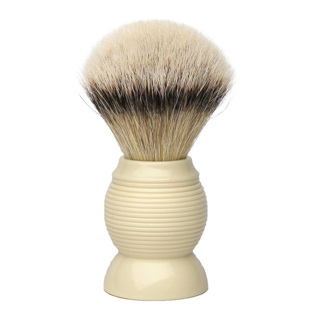G.B.S Silvertip Badger Bristle Shaving Brush, Faux Ivory Resin Handle, Bristles Generates High Lather Shiny Handle, 4.5 Inches Tall Beauty and Personal Care G.B.S