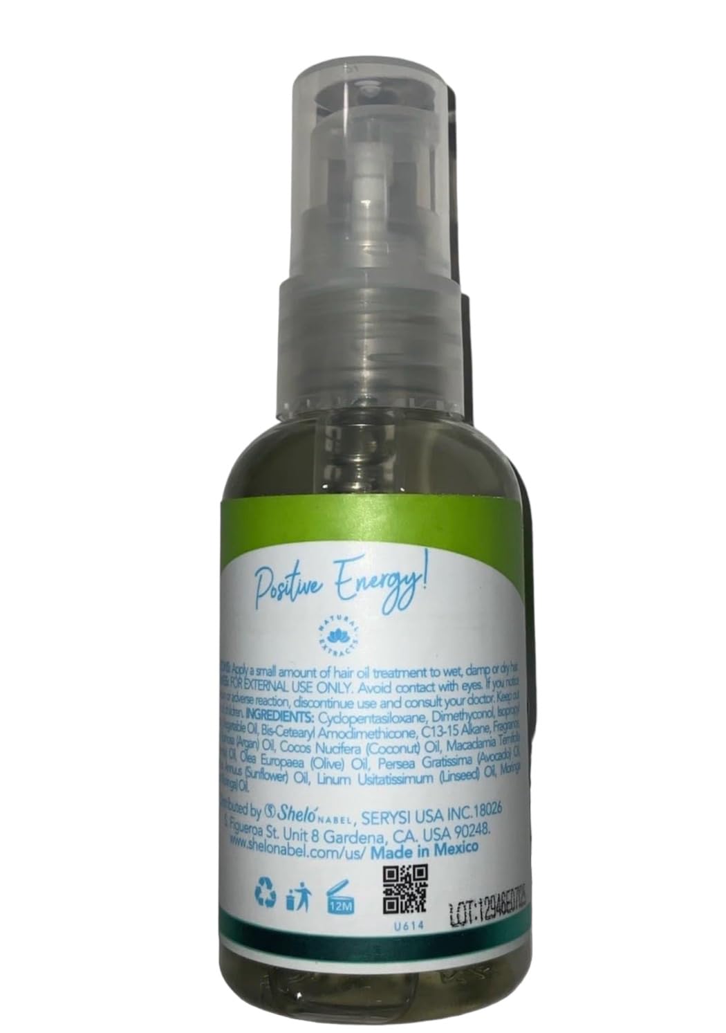 Sheló NABEL Coco and Moringa Hair Oil, Anti-frizz 2.20 fl oz.