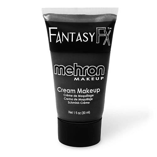 Mehron Makeup Fantasy FX Cream Makeup | Water Based | Halloween | Black Face & Body Paint For Adults 1 fl oz (30ml) (Black) | Made in the USA Beauty & Personal Care Mehron