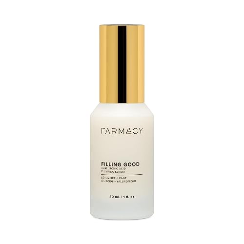 Farmacy Hyaluronic Acid Serum for Face - Filling Good Face Serum with Vegan Collagen Peptides - Helps Smooth Fine Lines + Wrinkles - Hydrating Beauty & Personal Care Farmacy