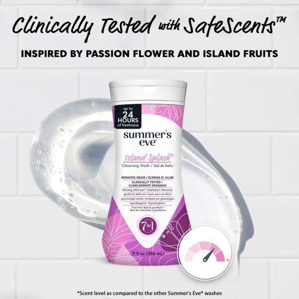 Summer's Eve Island Splash Feminine Cleansing Wash, Daily Intimate Wash, Removes Odor, pH Balanced, Gentle for Sensitive Skin, 9 Ounce (Pack of 6) Beauty & Personal Care Summer's Eve