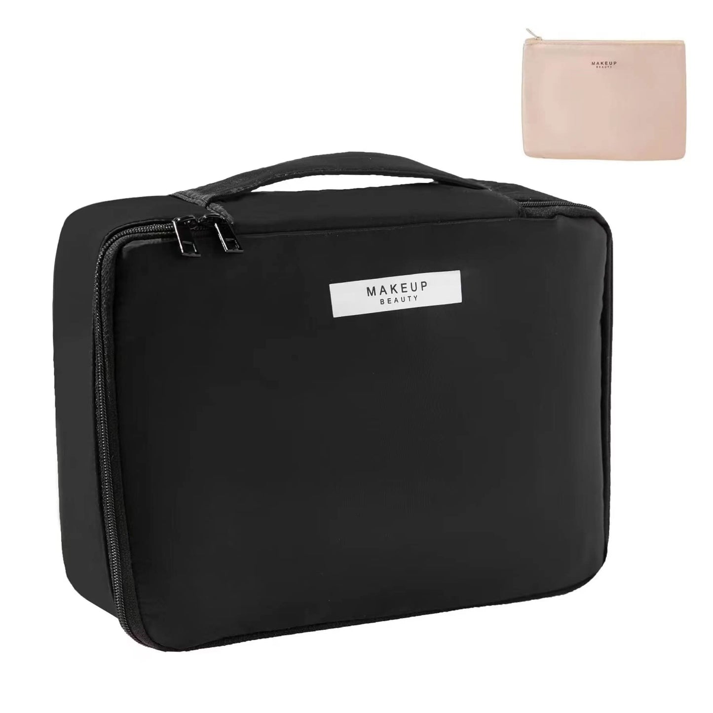 Queboom Travel Makeup Bag Cosmetic Bag Makeup Bag Toiletry bag for women and men (Black) Beauty and Personal Care Queboom Default Title
