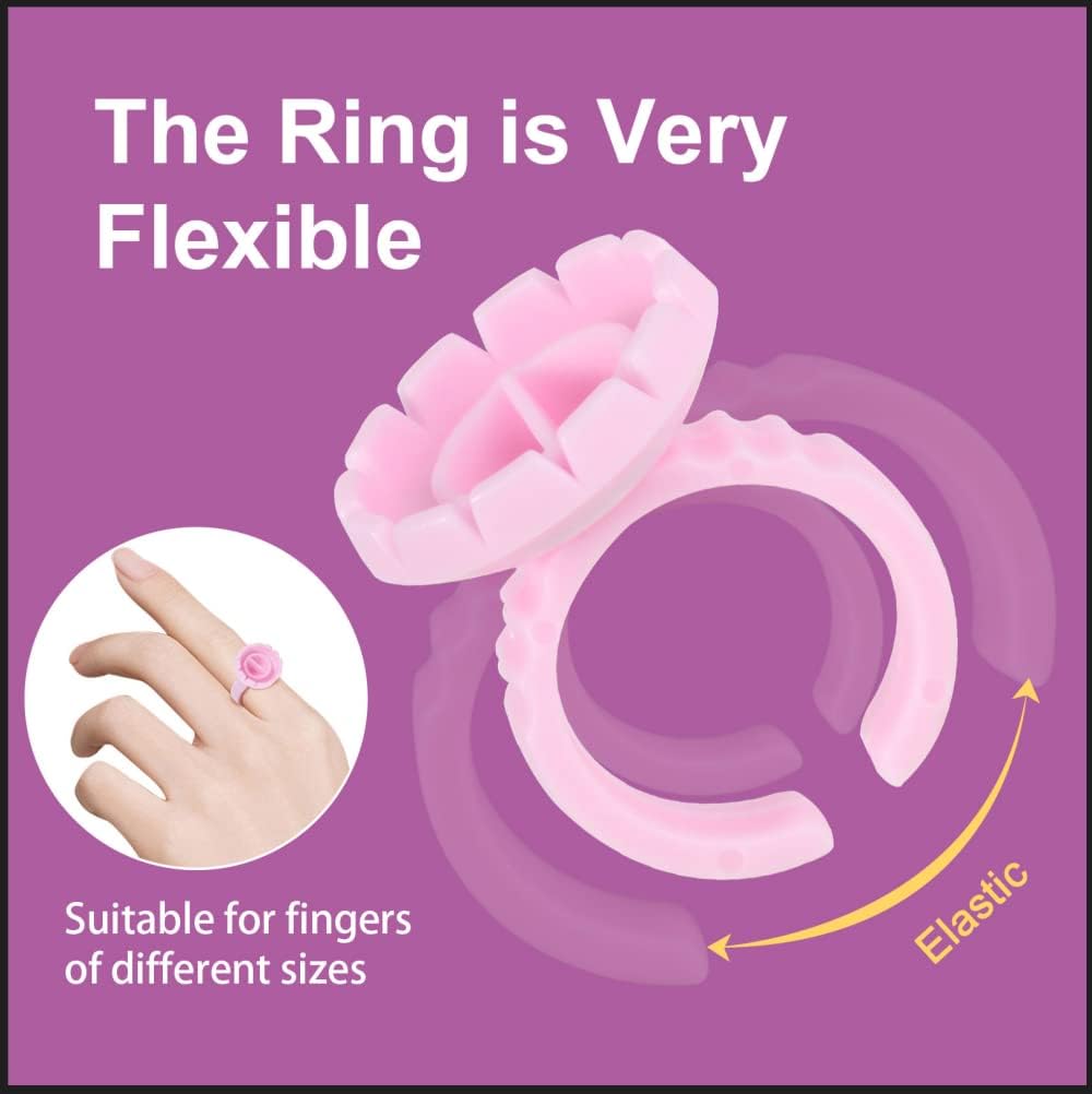 Burboeiy 100PCS Glue Rings Lash Rings for Glue Glue Rings for Eyelash Extensions Eyelash Glue Holder Lash Glue Rings Smart Glue Cups Beauty & Personal Care Burboeiy