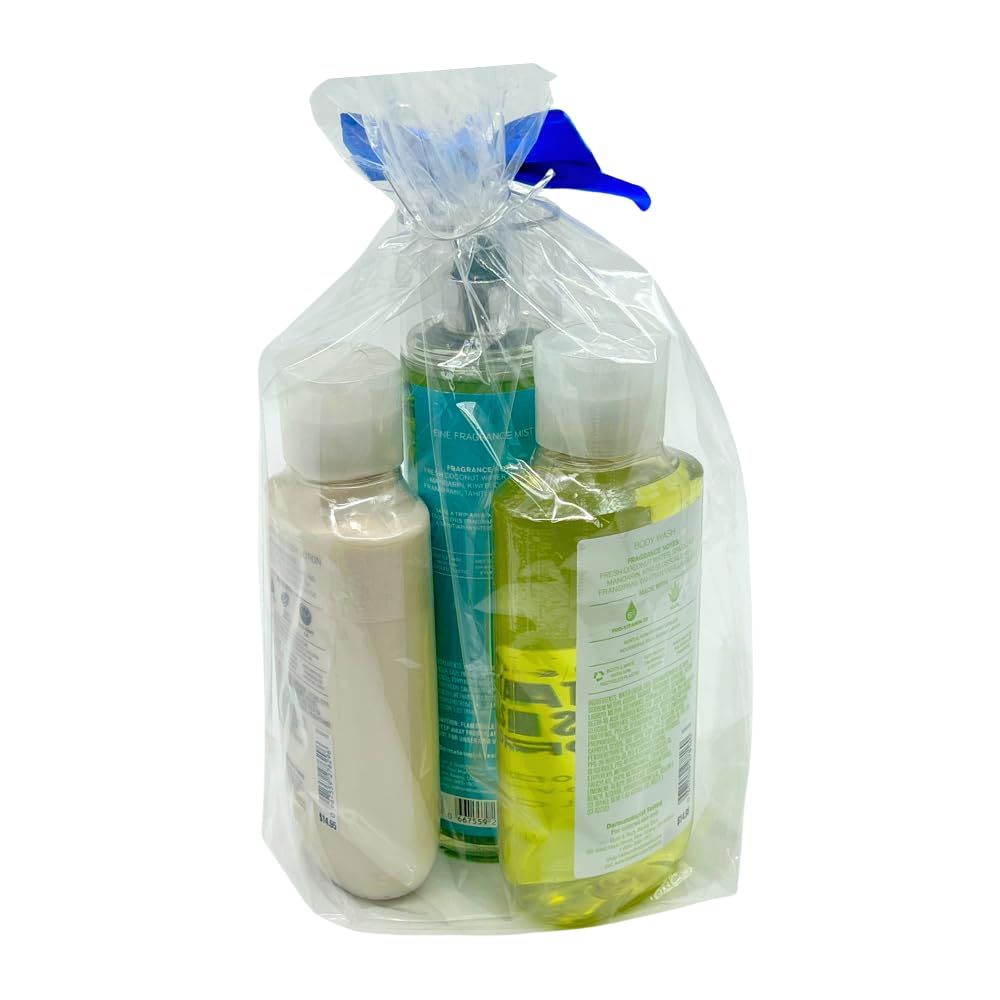 Bath & Body Works TAHITI ISLAND DREAM 3pc bundle - Mist, Body Wash, Body Lotion Gift Set with a Blue Bow for Holidays & Gifts - Full Size Beauty and Personal Care Bath & Body Works