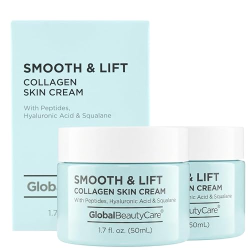 Global Beauty Care Smooth & Lift Collagen Skin Cream - Hydrating Face Moisturizer to Support Skin Elasticity with Peptides, Hyaluronic Acid, Squalane Beauty & Personal Care Global Beauty Care