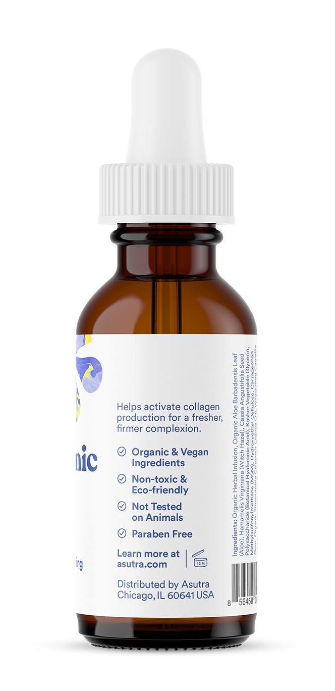 ASUTRA Hyaluronic Acid Serum for Face, 1 fl oz - Vitamin C & E, Aloe, Green Tea, Geranium & Jojoba Oil, Plumping Face Serum, Hydrating Facial Skin Beauty & Personal Care ASUTRA