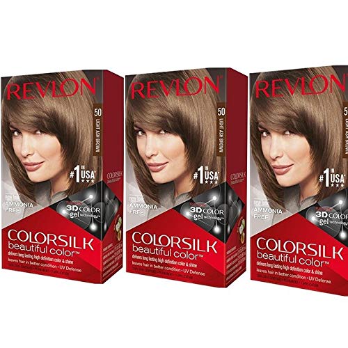 Revlon ColorSilk Hair Color, 50 Light Ash Brown 1 ea (Pack of 3) Beauty & Personal Care COLORSILK