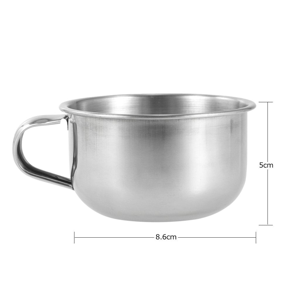Semme Shaving Bowl, Stainless Steel Shave Cream Soap Bowl with Handle for Beard Cleaning, Smooth Surface, Lightweight and Durable Beauty and Personal Care Semme