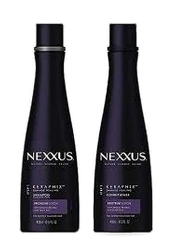 (1) Nexxus KERAPHIX Shampoo & (1) Nexxus KERAPHIX Conditioner - 13.5 oz (400 ml) EACH - Damage Healing - Keratin Protein and Black Rice - For Severely Beauty & Personal Care Nexxus